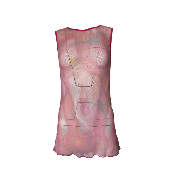 Versace Pink Mesh Tank - Apparel