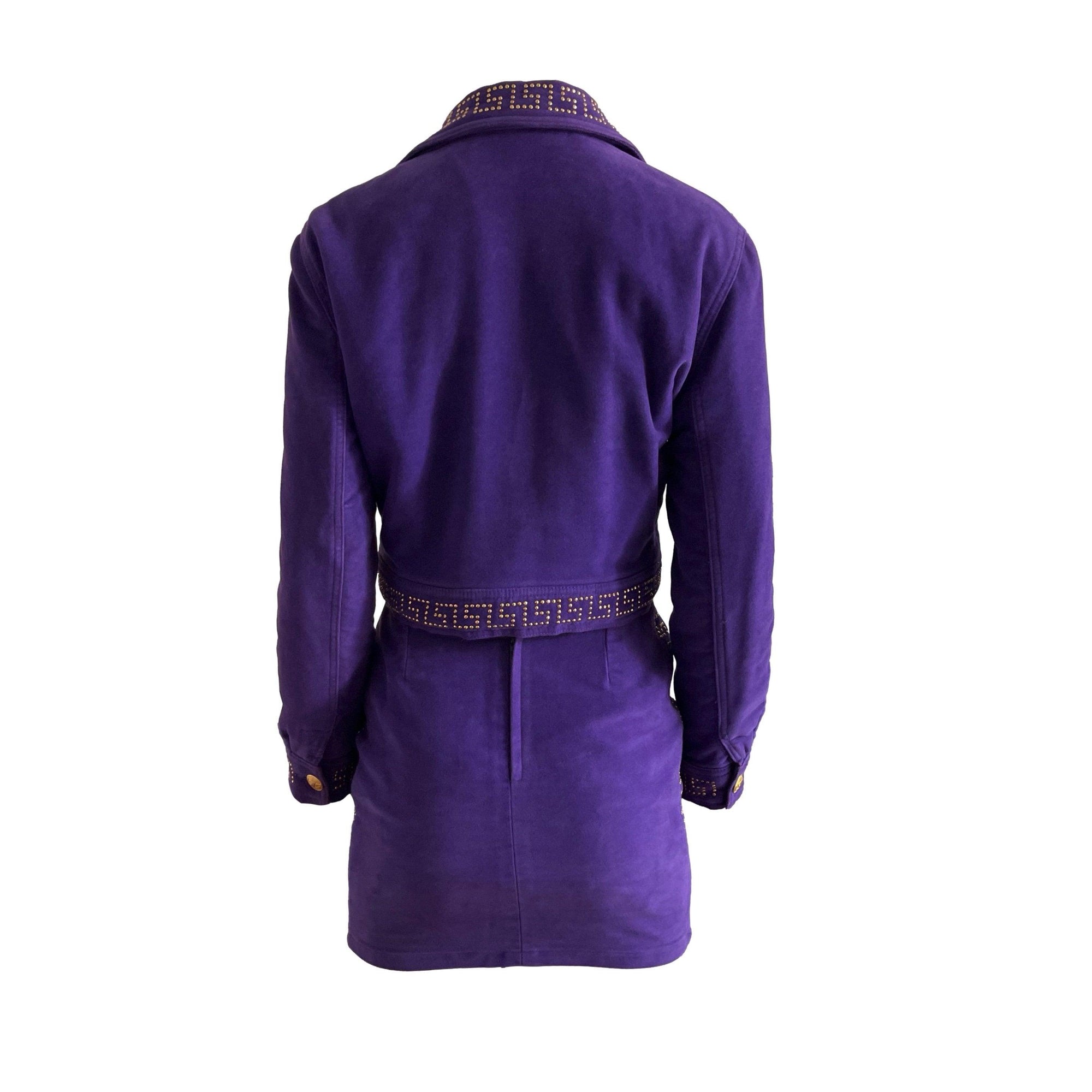 Versace Purple Studded Skirt Set - Apparel