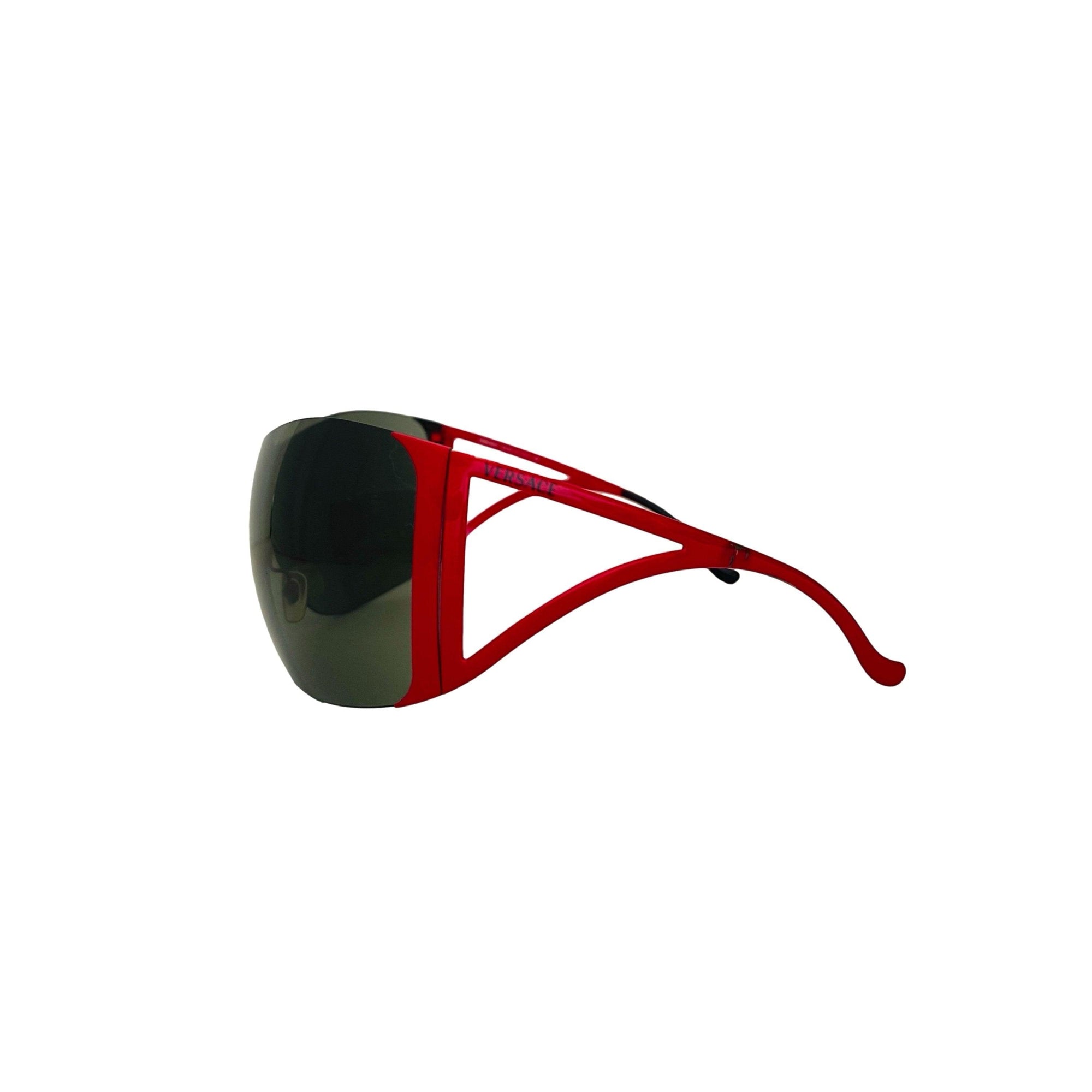 Versace Red Rimless Jumbo Sunglasses - Accessories
