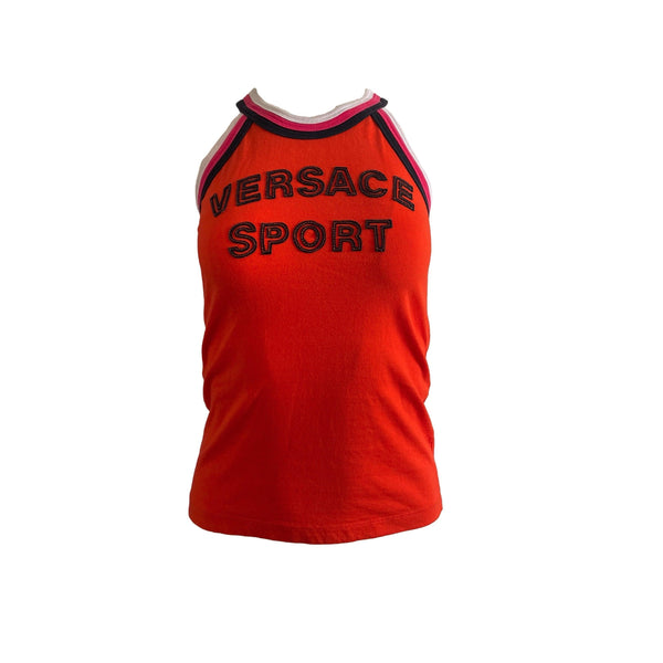 Versace Sport Orange Logo Tank - Apparel