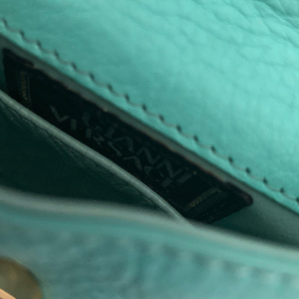 Versace Turquoise Logo Mini Chain Shoulder Bag - Handbags