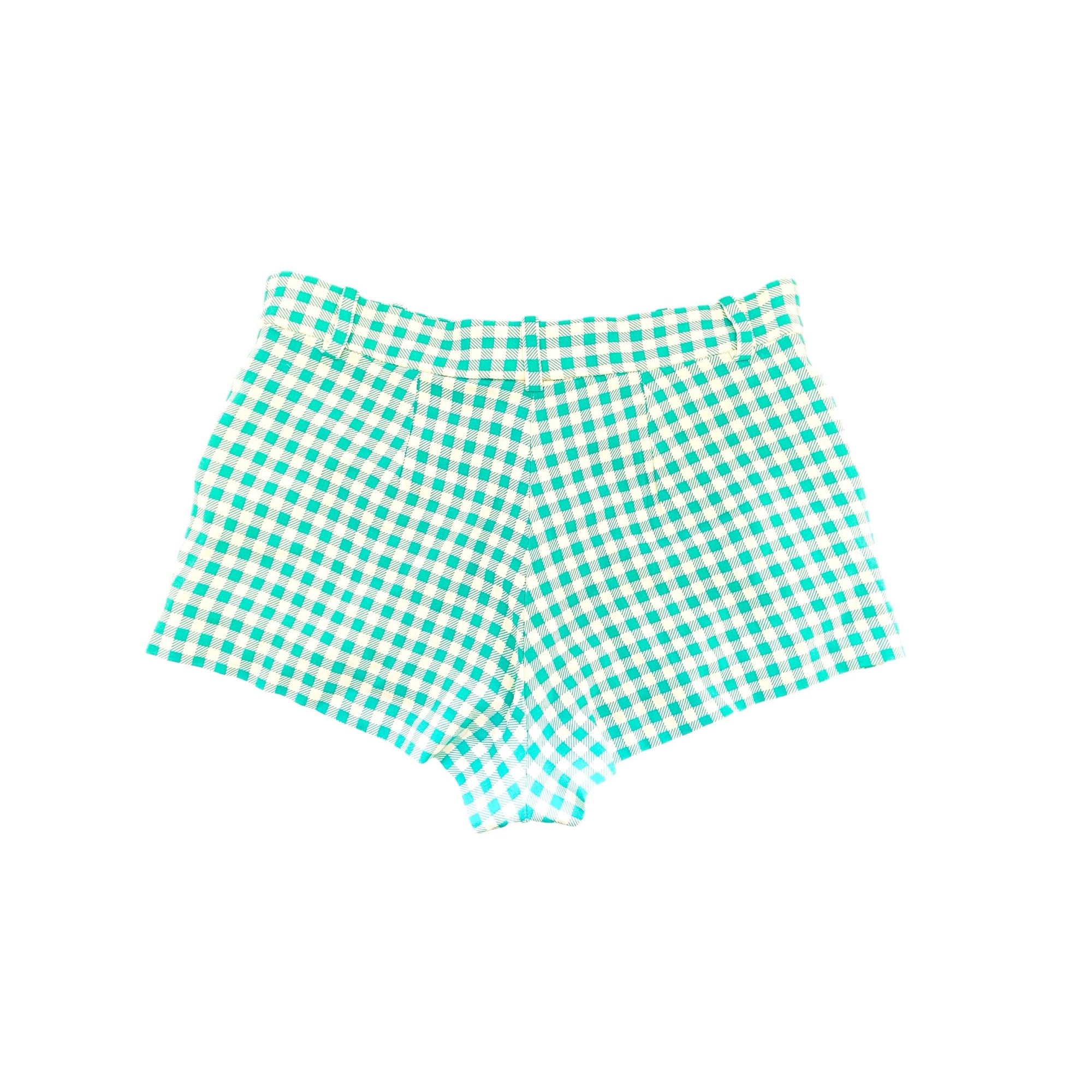 Versace Turquoise Plaid Swim Shorts - Swimwear