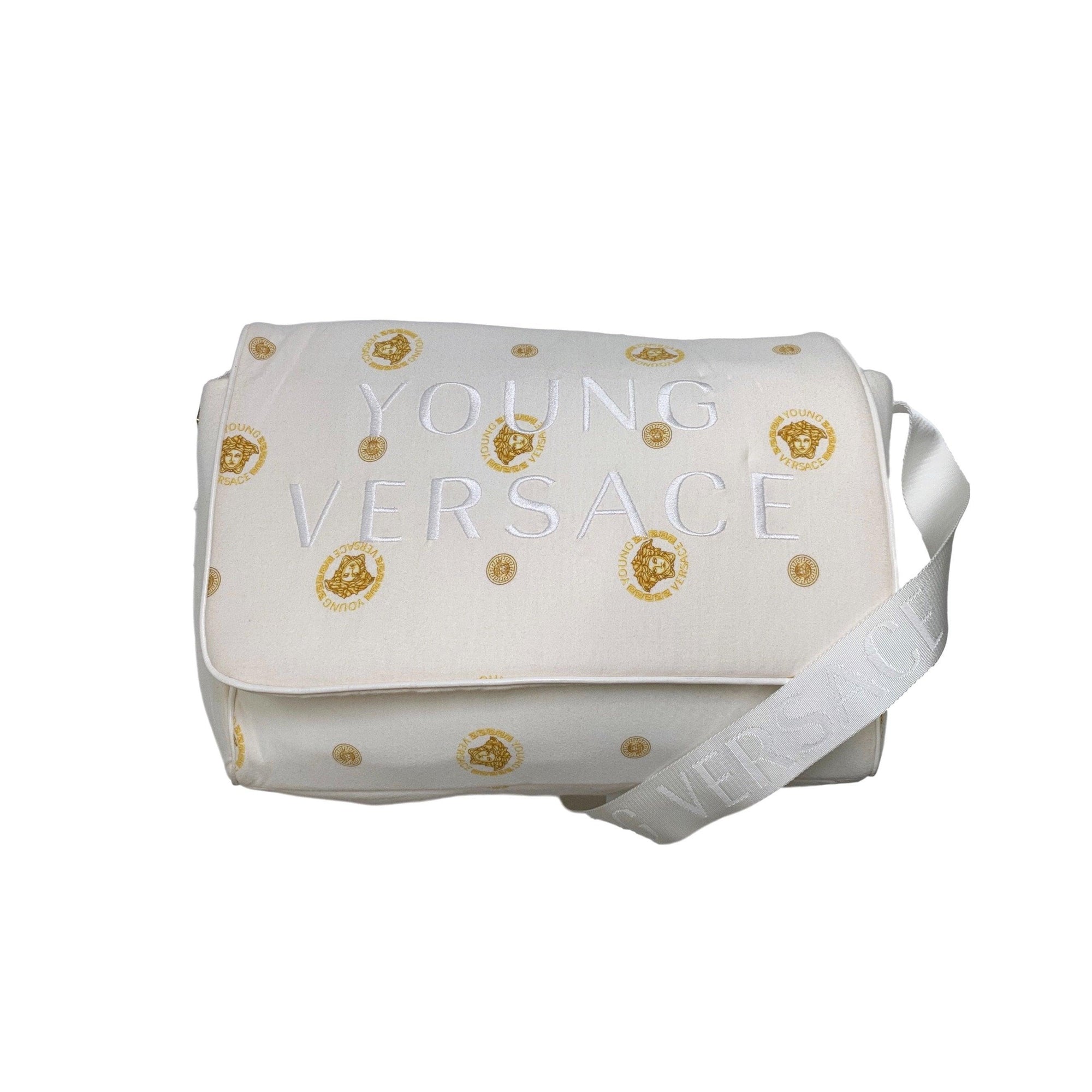 Versace White Logo Baby Bag - Handbags