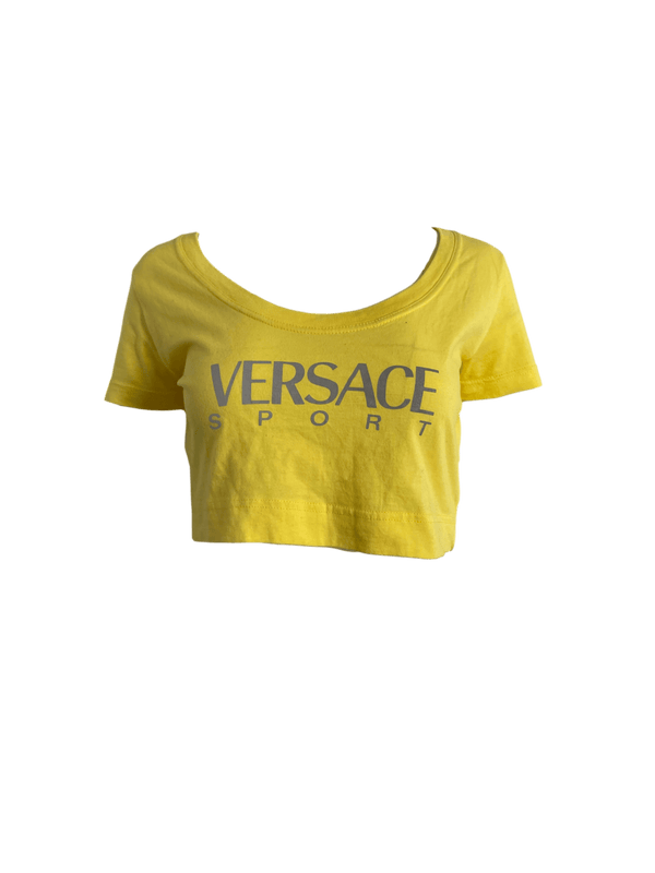 Versace Yellow Crop Top - Apparel
