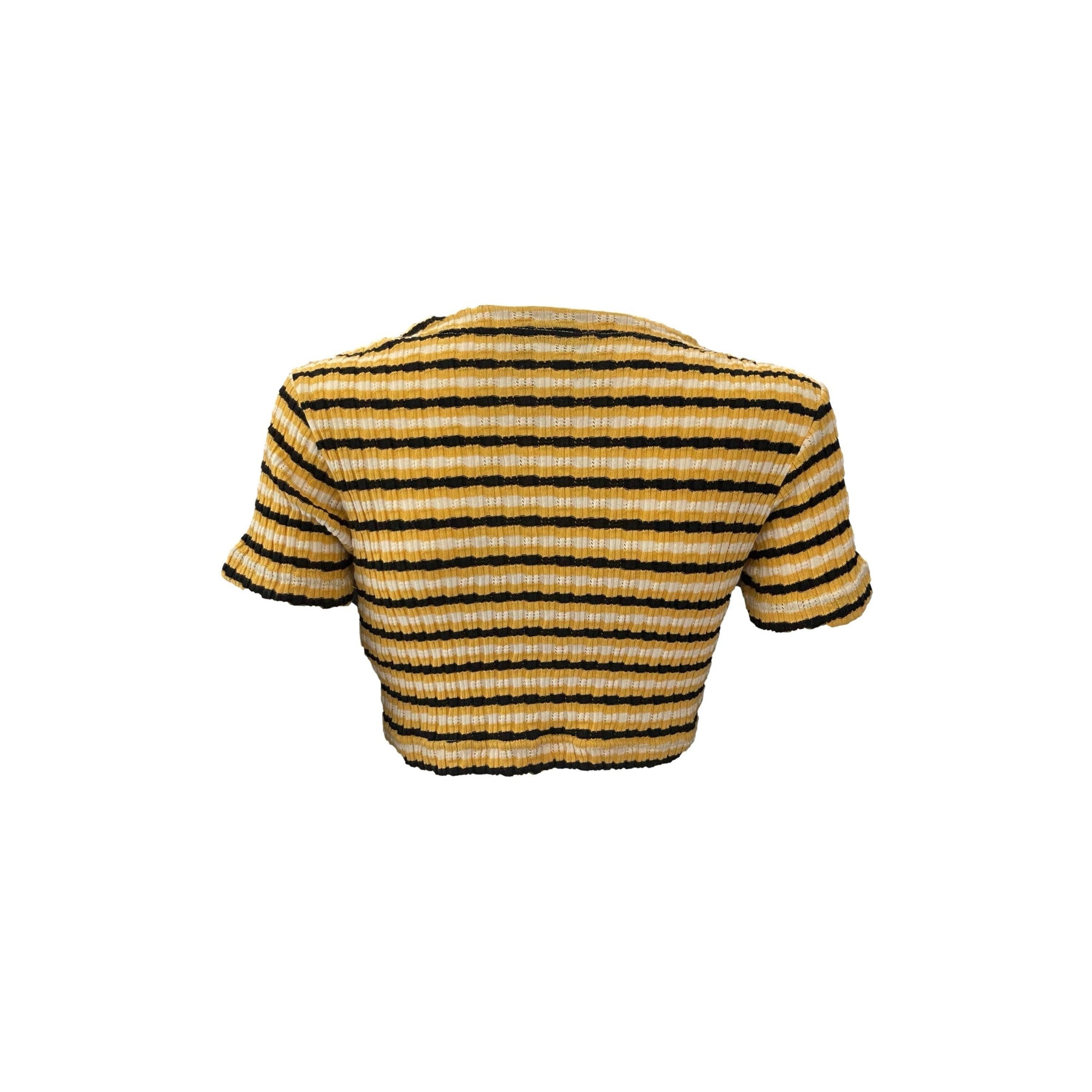 Versace Yellow Stripe Crop Top - Apparel
