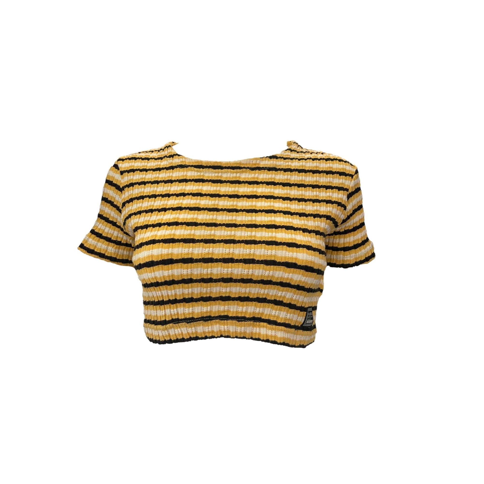 Versace Yellow Stripe Crop Top - Apparel