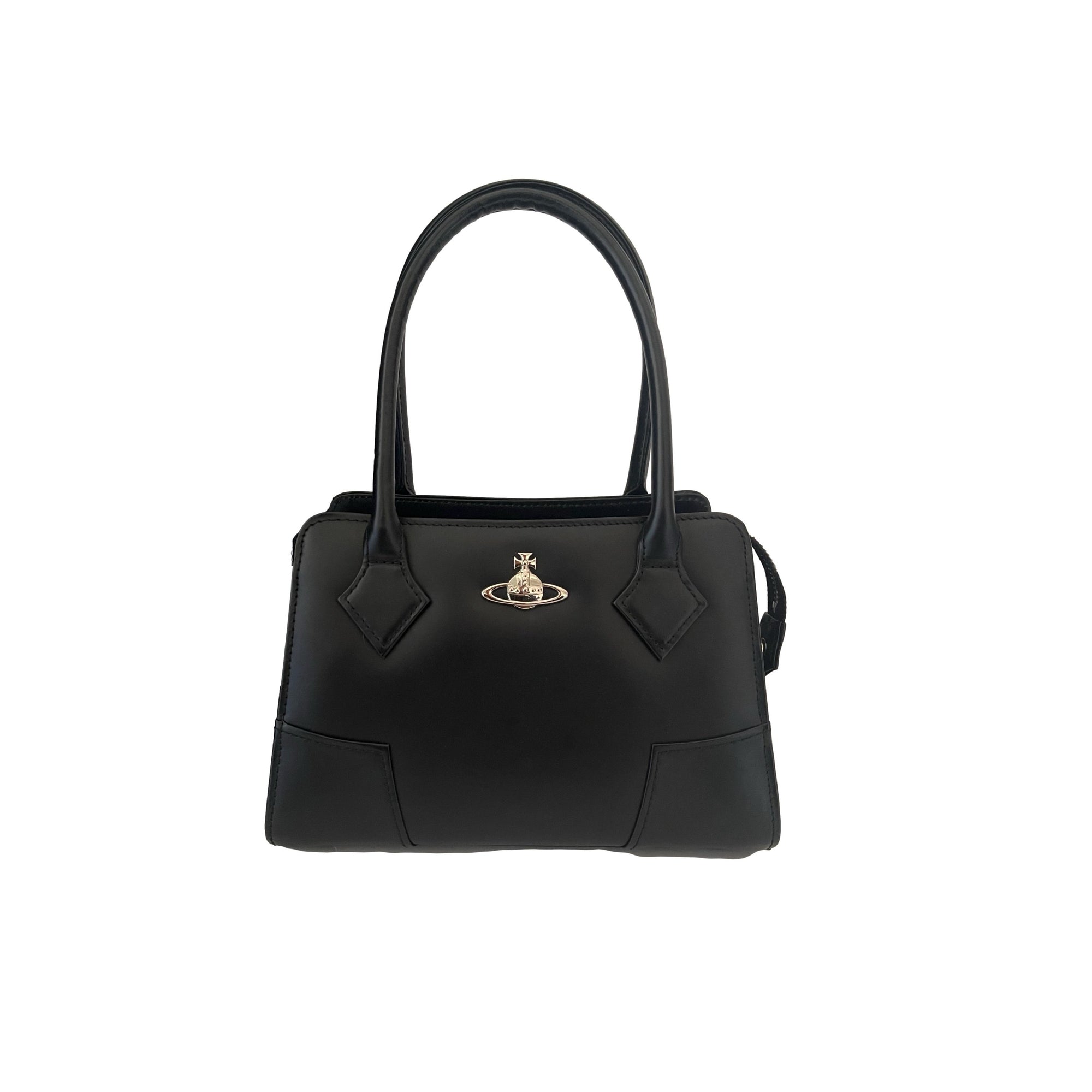 Vivienne Westwood Black Leather Mini Top Handle - Handbags