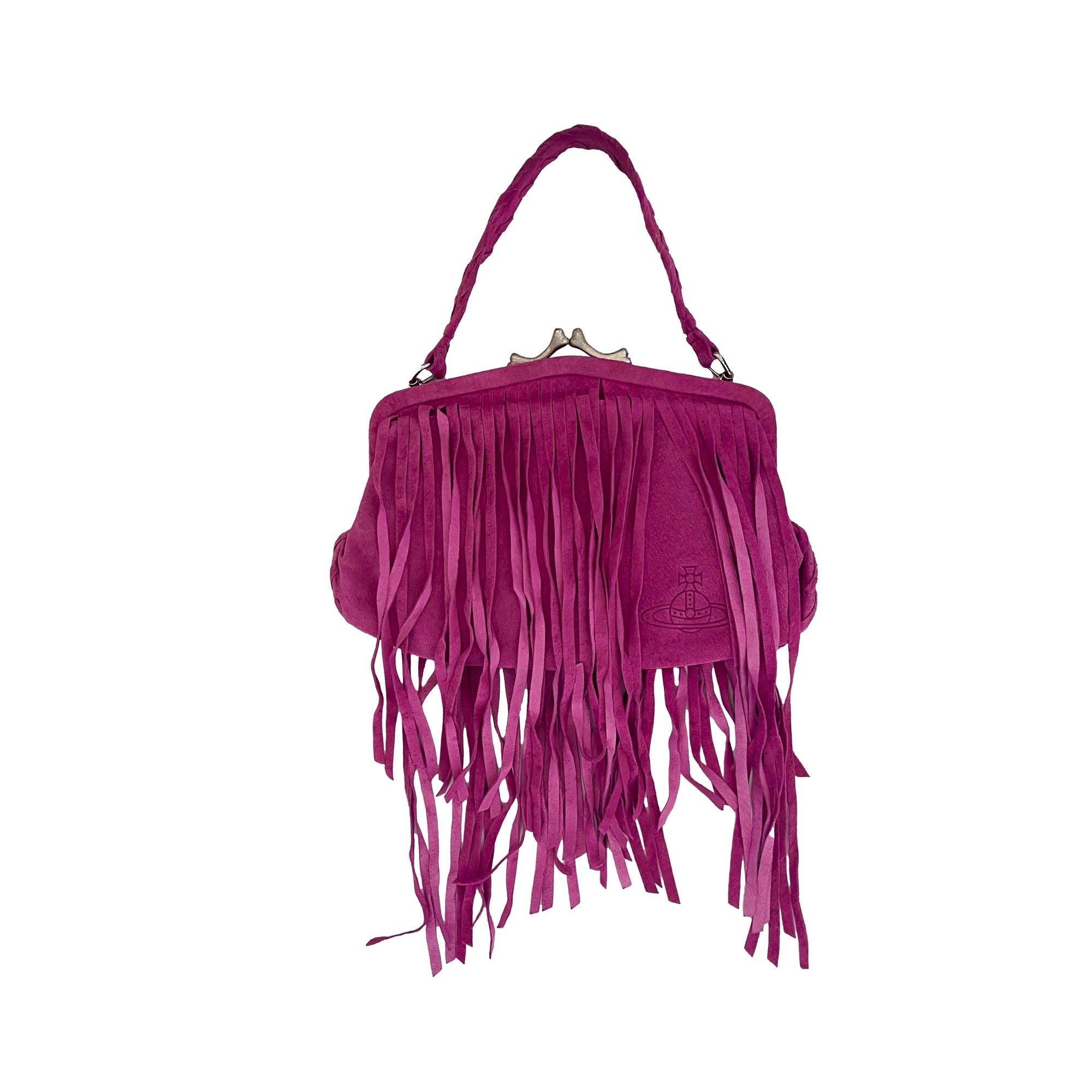 Vivienne Westwood Pink Suede Bone Lock Bag - Handbags