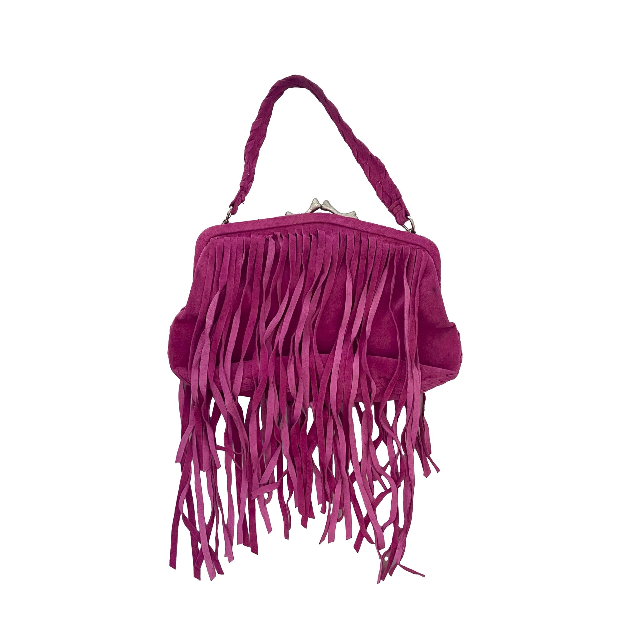 Vivienne Westwood Pink Suede Bone Lock Bag - Handbags