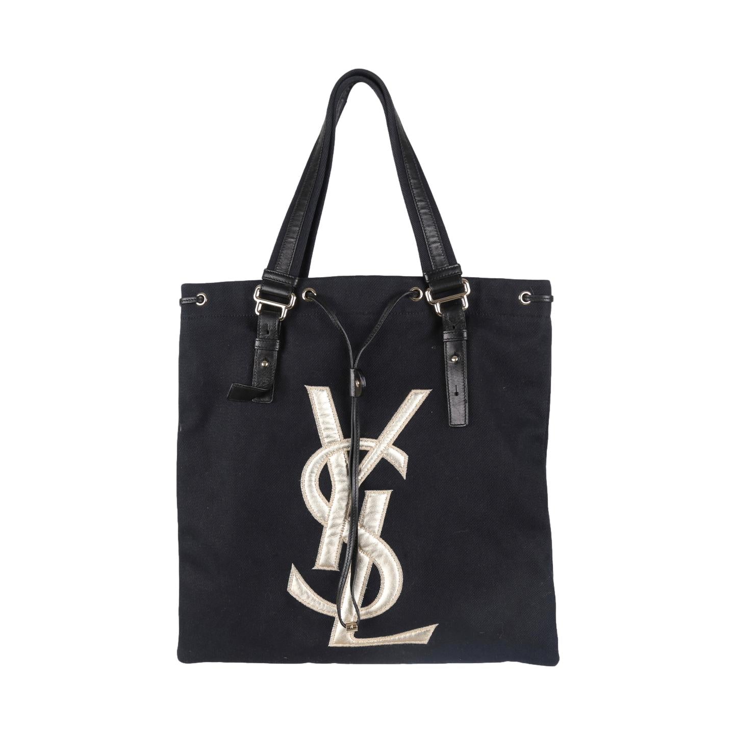 YSL Black Canvas Tote - Handbags