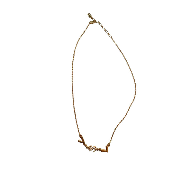 YSL Gold Logo Necklace - Jewelry