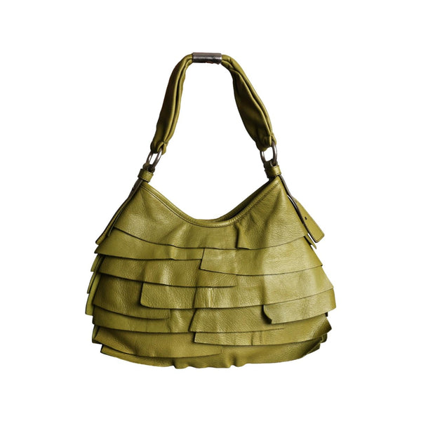 YSL Green Leather Shoulder - Handbags