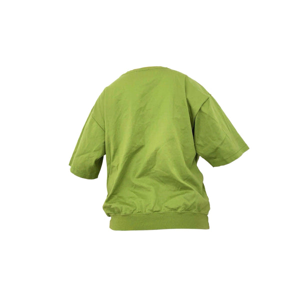 YSL Lime Green Logo Short Sleeve Sweatshirt - Apparel