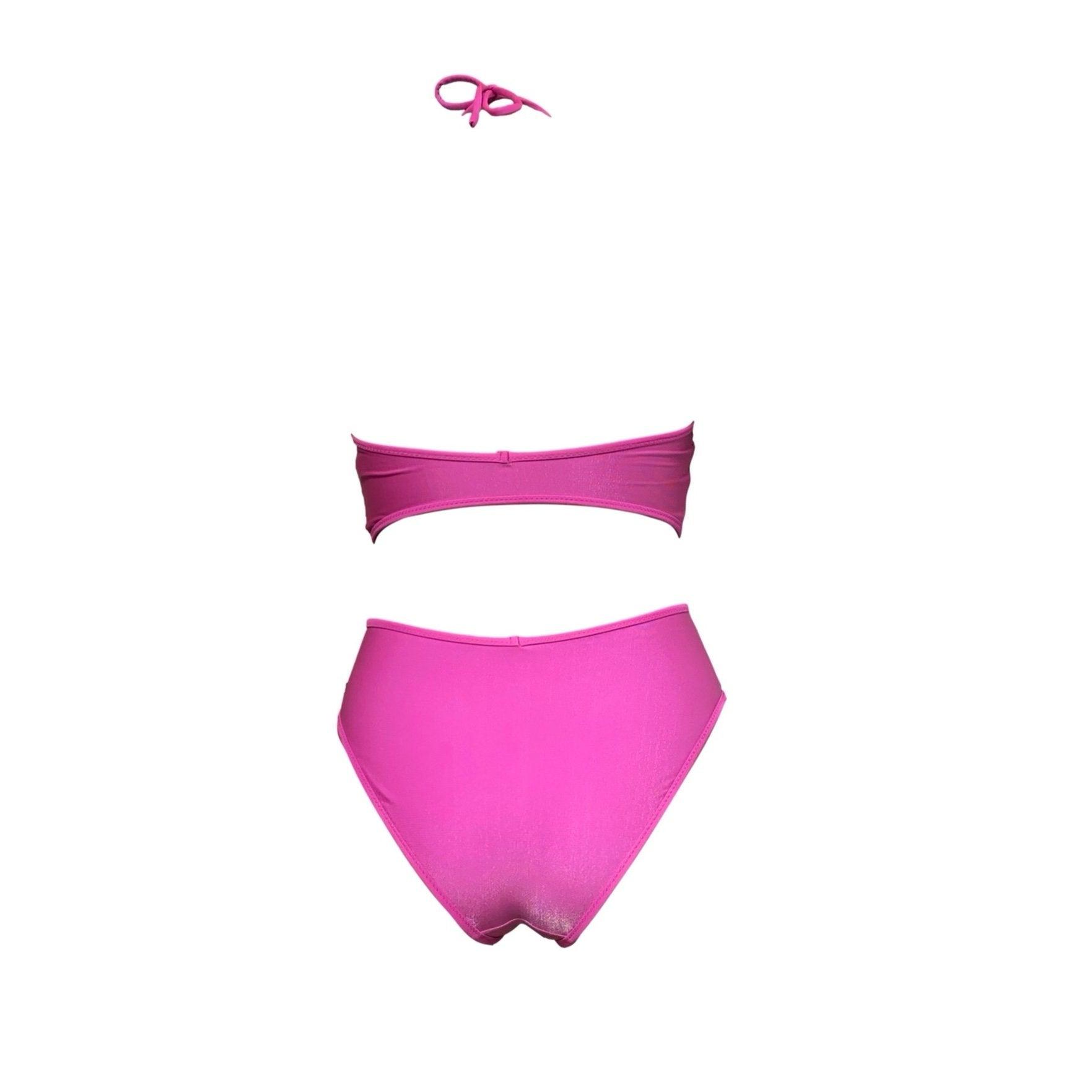YSL Pink Iridescent Cut Out One Piece - Swimwear