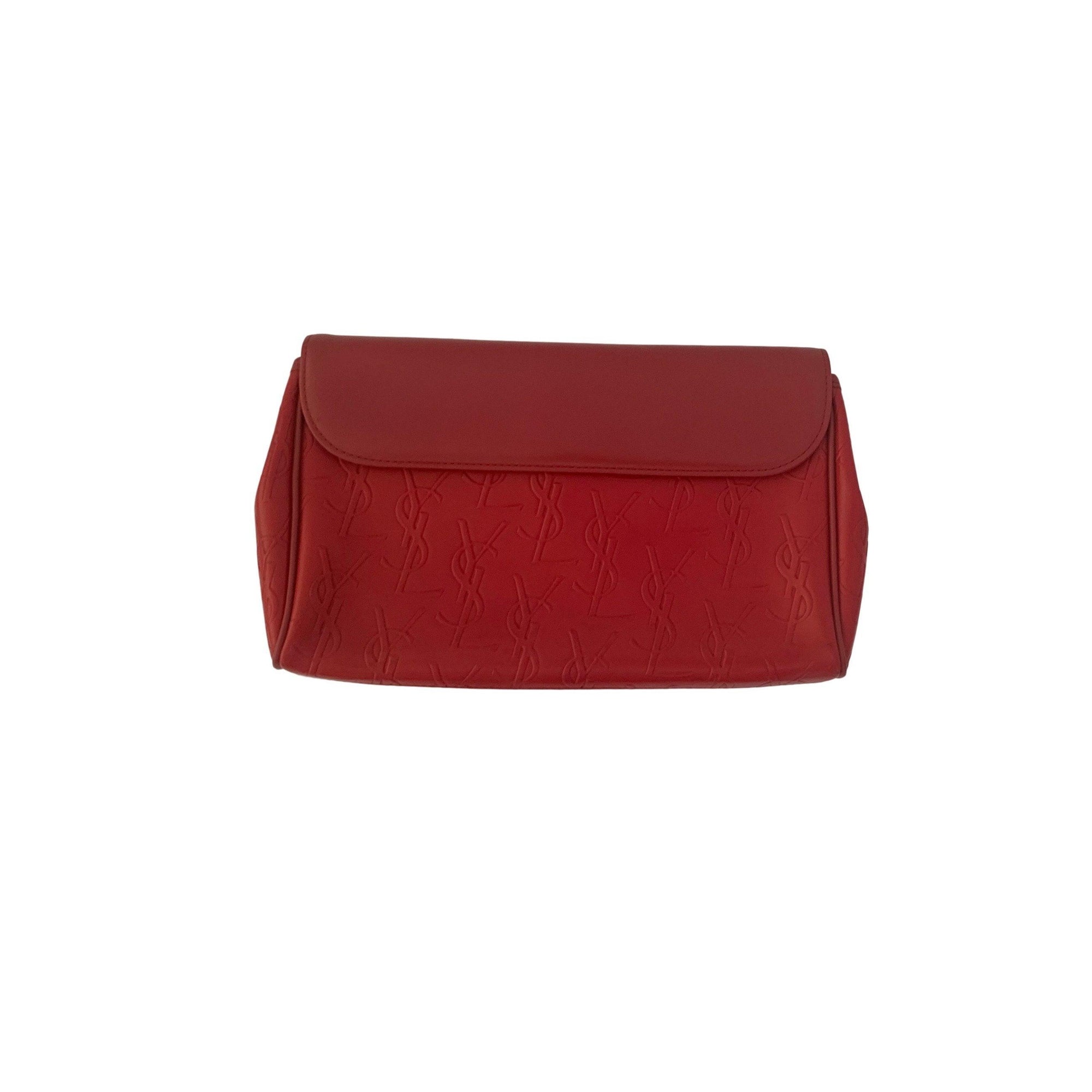 YSL Red Leather Clutch - Handbags