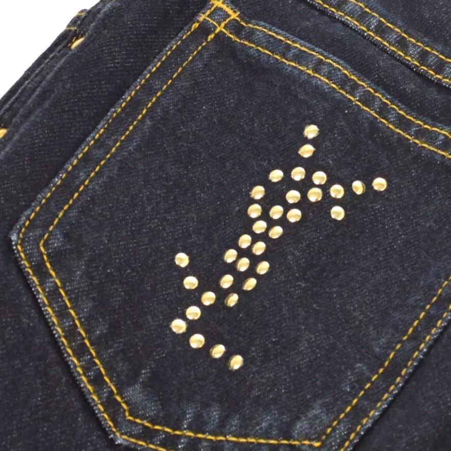 YSL Studded Logo Jeans - Apparel