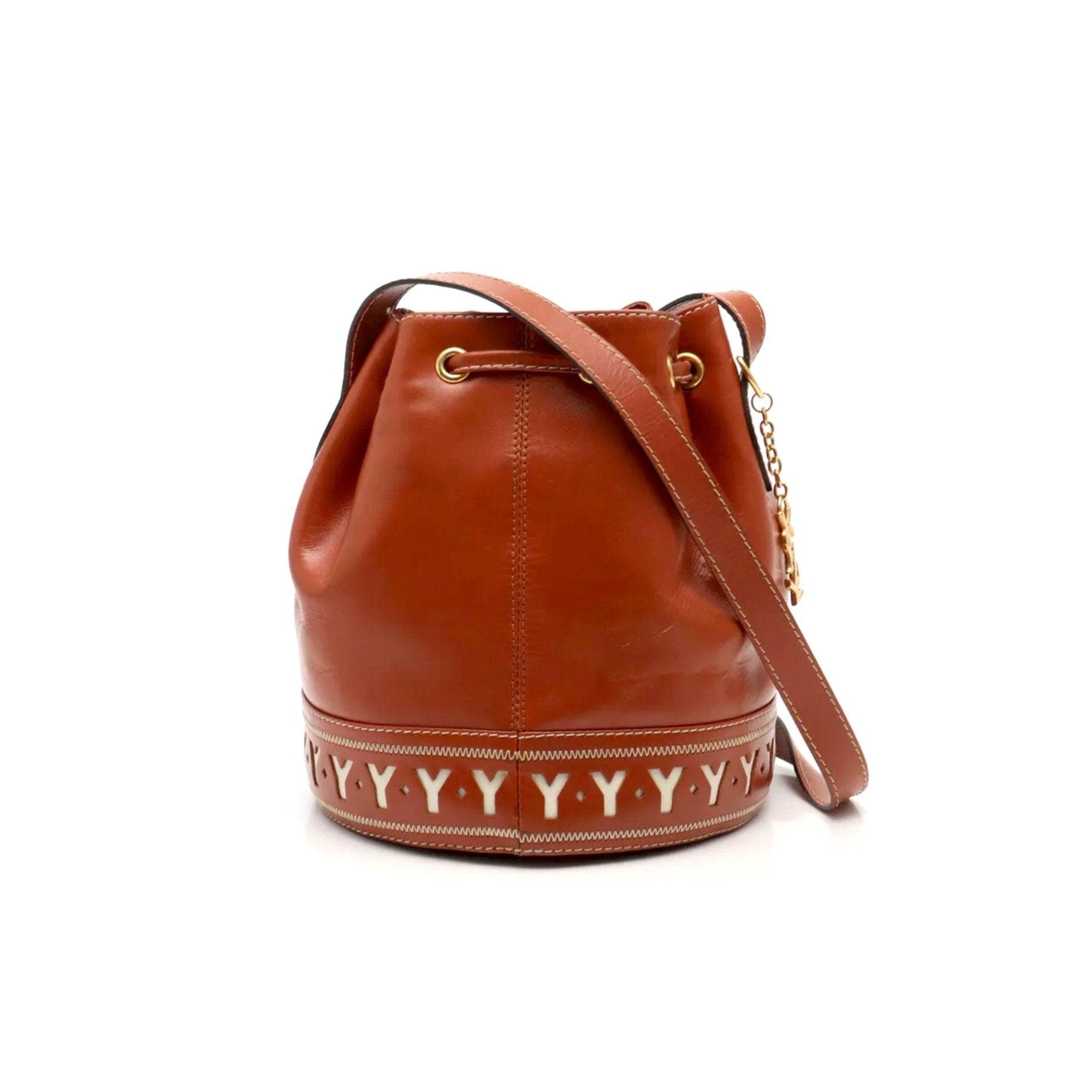 YSL Tan Leather Logo Small Crossbody Bag - Handbags