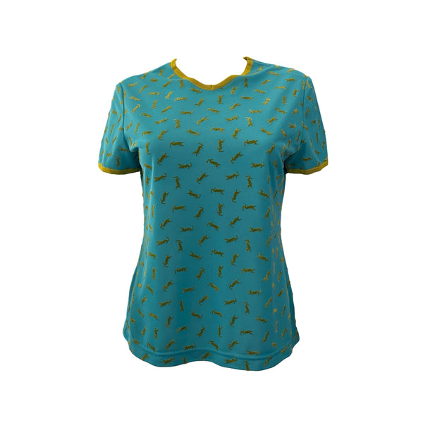 YSL Turquoise Monogram T-Shirt - Apparel