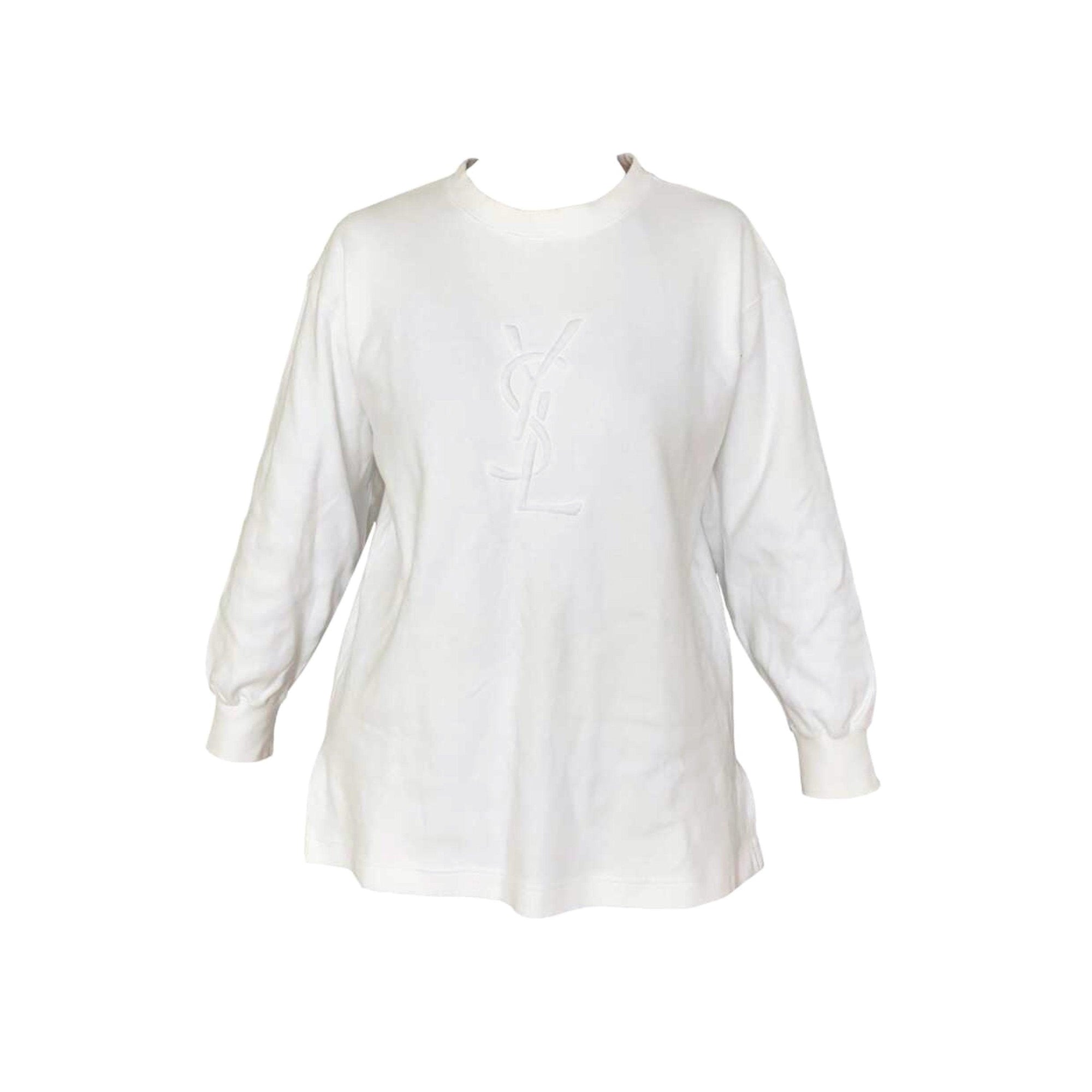 YSL White Logo Sweatshirt - Apparel